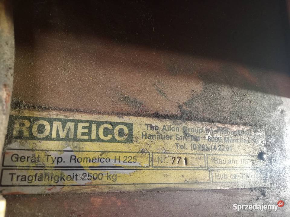 Podnośnik dwukolumnowy Romeico h225 25t Narzędzia Wszedzień