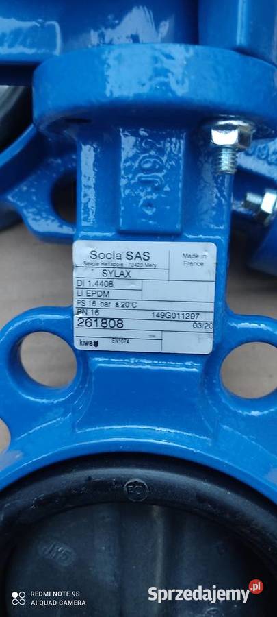 Przepustnica zwrotna zawór motylkowy PN 16 Produkcja Nowy Tomyśl sprzedam