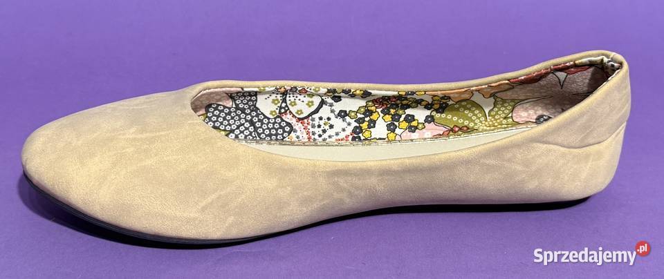 Beżowe gładkie baleriny rozmiar 40 AKS5 Żyrardów