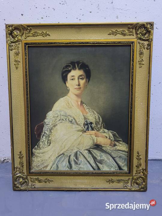 Obraz Retro PRL Portret Aleksandry Zatler Józef Obrazki i obrazy