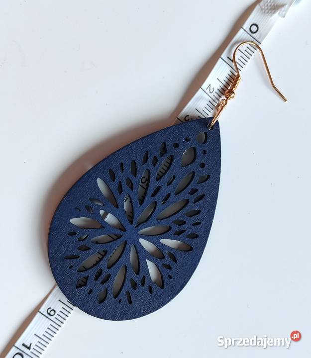 Nowe kolczyki drewniane kropelki śląskie Katowice