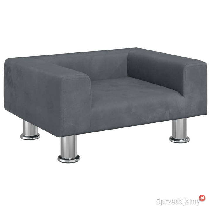 Sofa dzieci ciemnoszara 50x40x265 aksamitna Warszawa