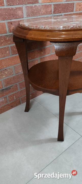 Piękny stolik dębowy marmur Stoliki kawowe i ławy Łagów