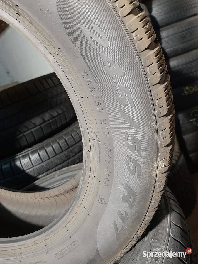 2x Opona UŻYWANA ZIMOWA 24555R17 PIRELLI 169 Zaścianki
