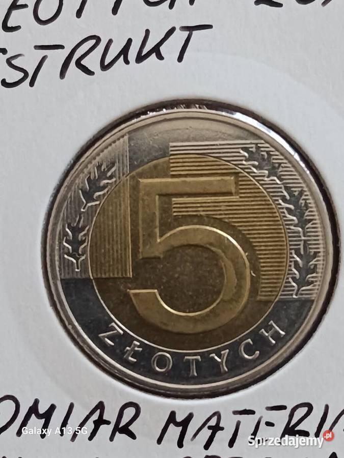 5 Złotych 2017 r Destrukt mennicy wielkopolskie Konin