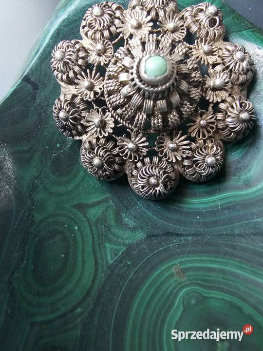Broszka srebrna filigran Warszawa sprzedam