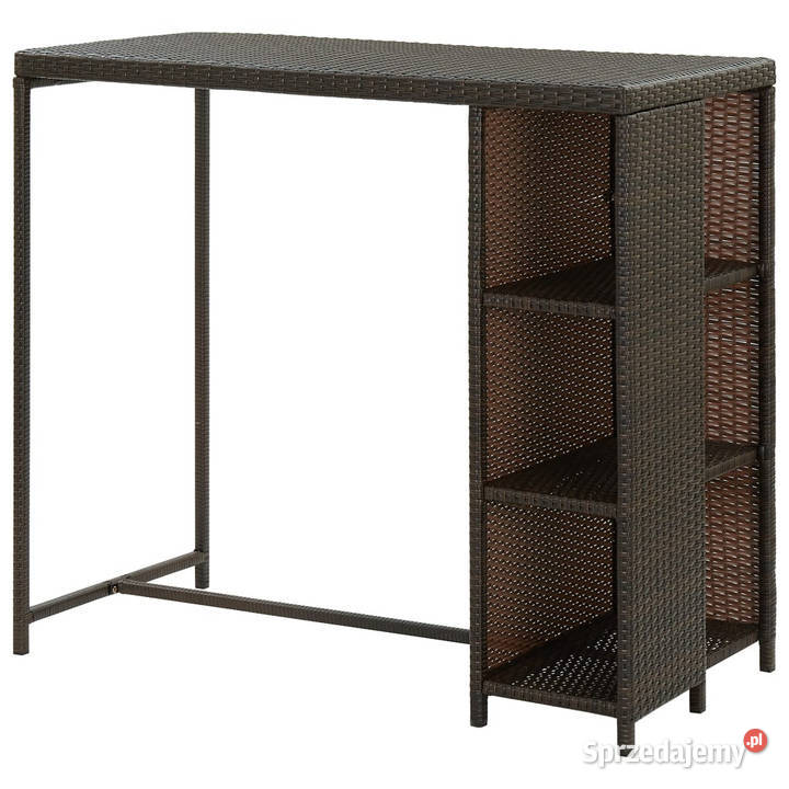 Stolik barowy z półką brązowy 120x60x110 mazowieckie sprzedam