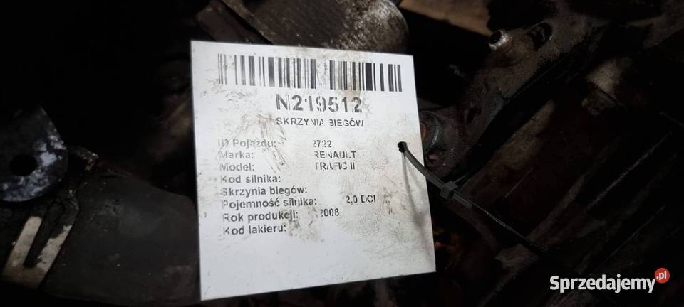 SKRZYNIA BIEGÓW RENAULT TRAFIC II PF6M9R 20 DCI Lipno sprzedam