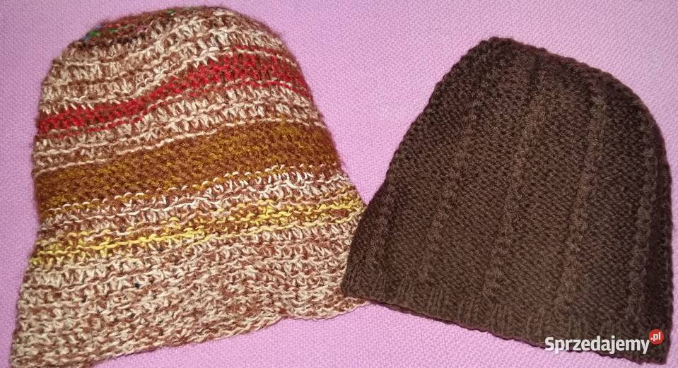 Czapka wełniana brązowa beżowo brązowa na Dla kobiet Łódź sprzedam