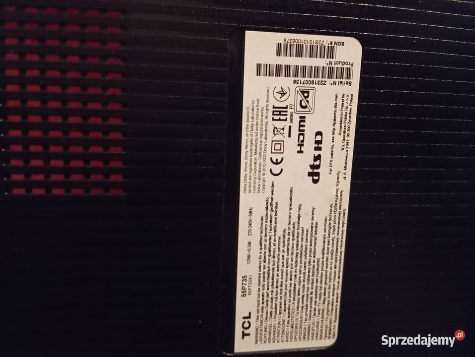 TCL 55p 735 płyta główna 40R51MPE MAB2HG Chorzów sprzedam