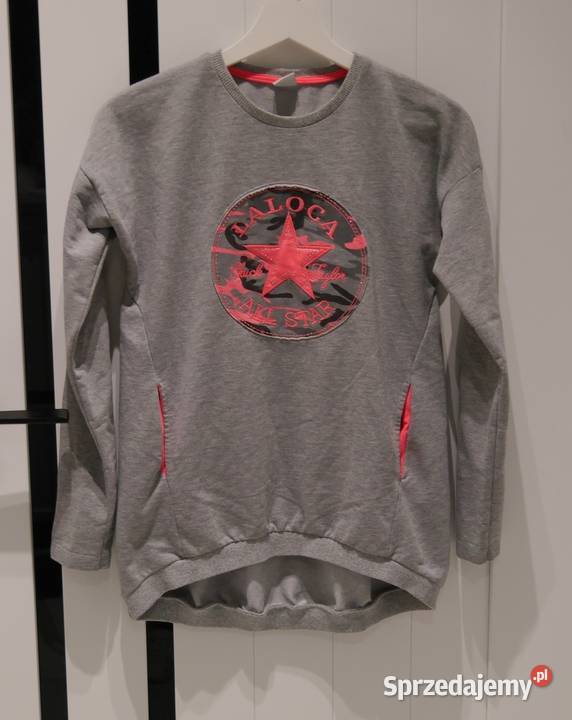 Bluza dłuższy tył neon cyrkonie haft 158