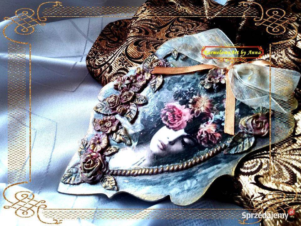 Obrazek zawieszka ozdoba decoupage rękodzieło Antyki, Sztuka, Kolekcje Warszawa