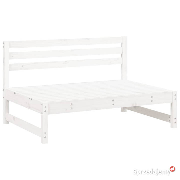 Sofa środkowa do ogrodu biała 120x80 lite drewno Ogród Warszawa