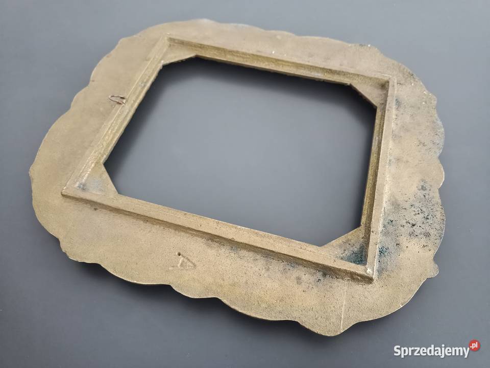 Stara ramka mosiężna przełom XIX XX wieku ok Antyki Rzeszów