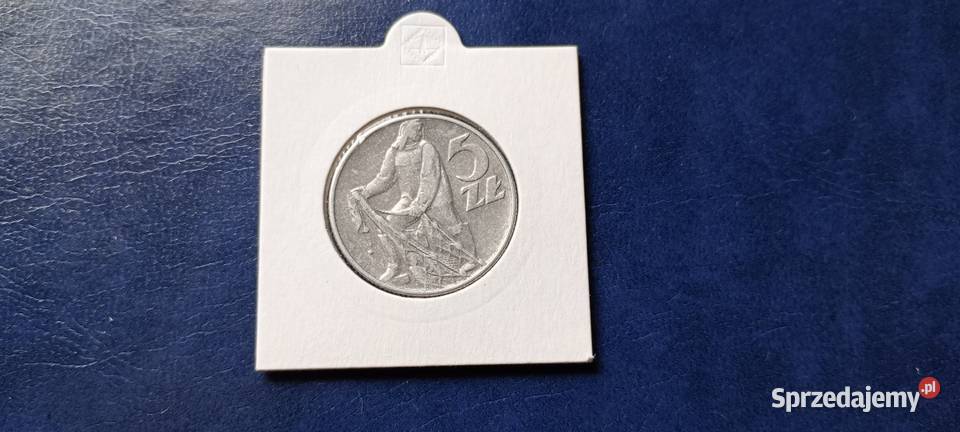 Stare monety 5 złotych 1973 Rybak skrętka Polska Lesko