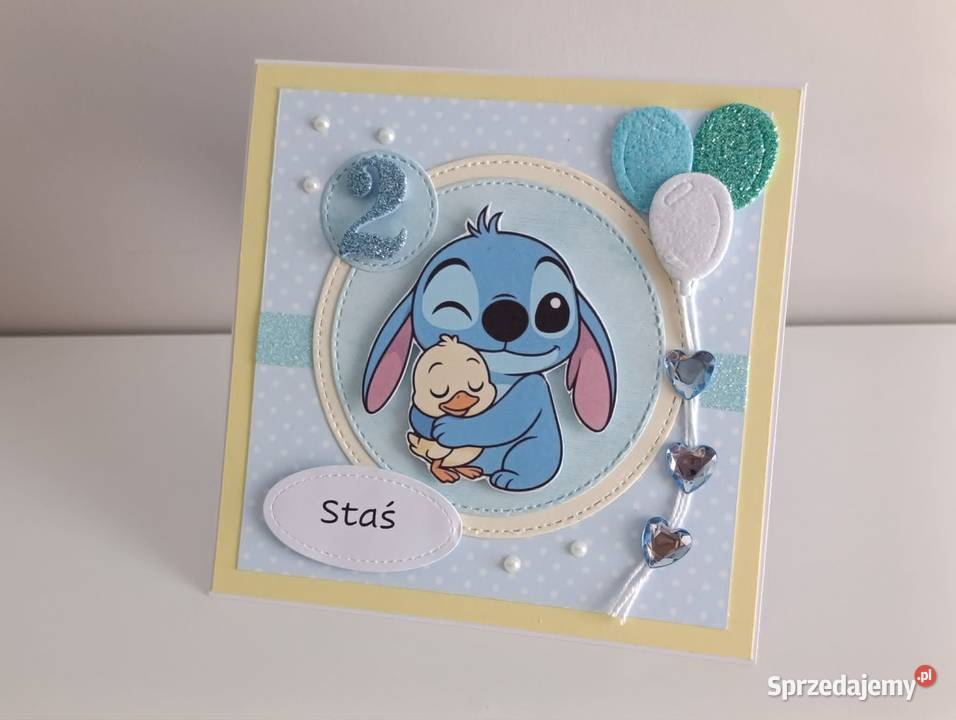 Kartka na urodziny roczek Stitch z Łódź