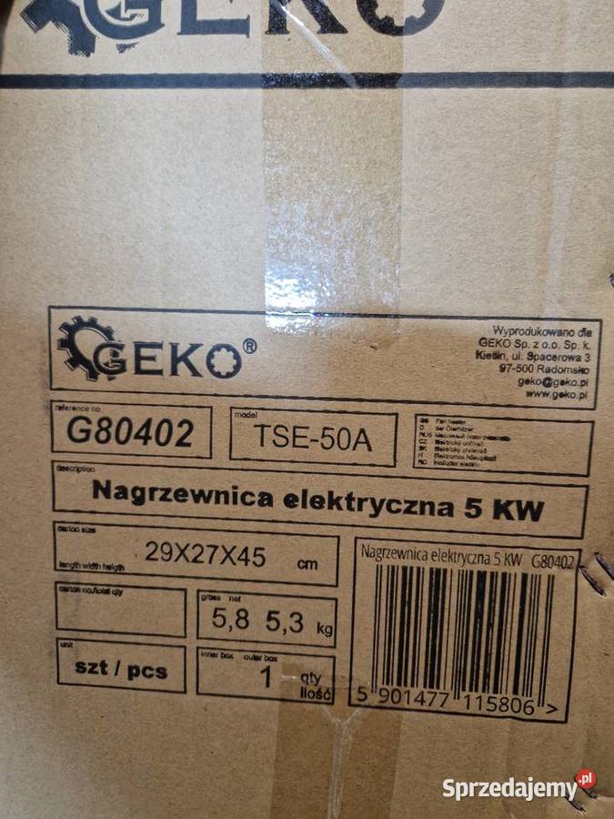 Nagrzewnica elektryczna 5 KW Geko G80402 Głogowa