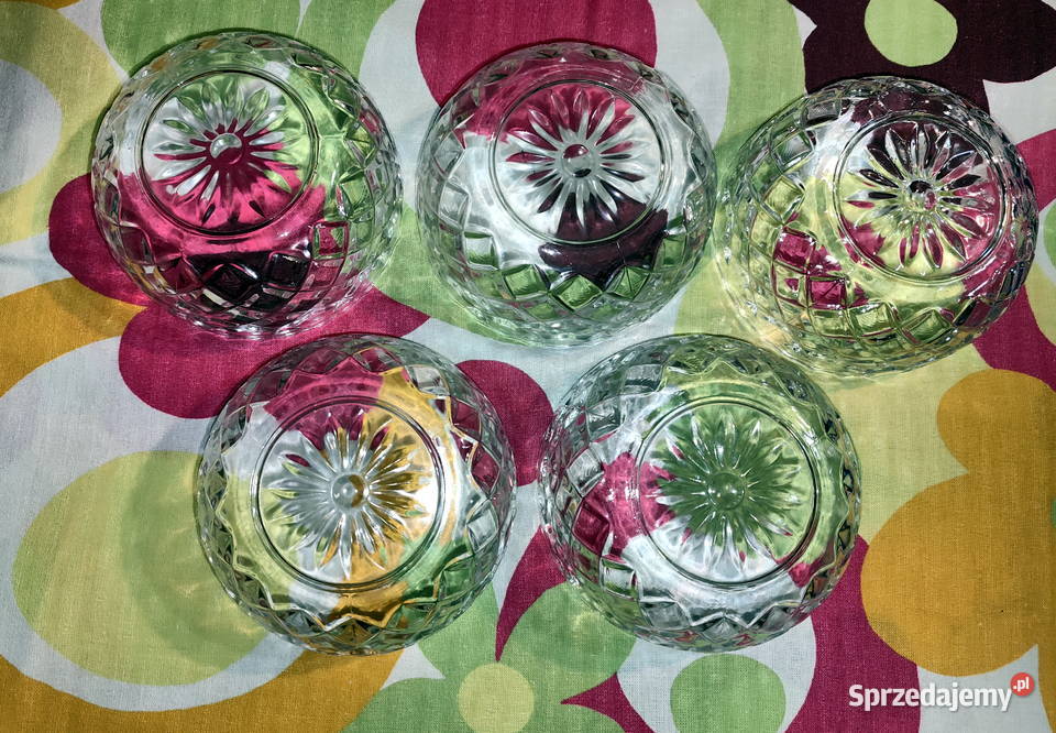 VINTAGE Miseczki grube szlifowane szkło Lublin