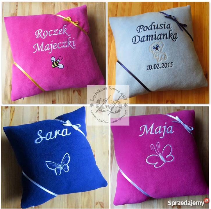 Poduszka z IMIENIEM DZIECKA haftem PREZENT Toruń sprzedam