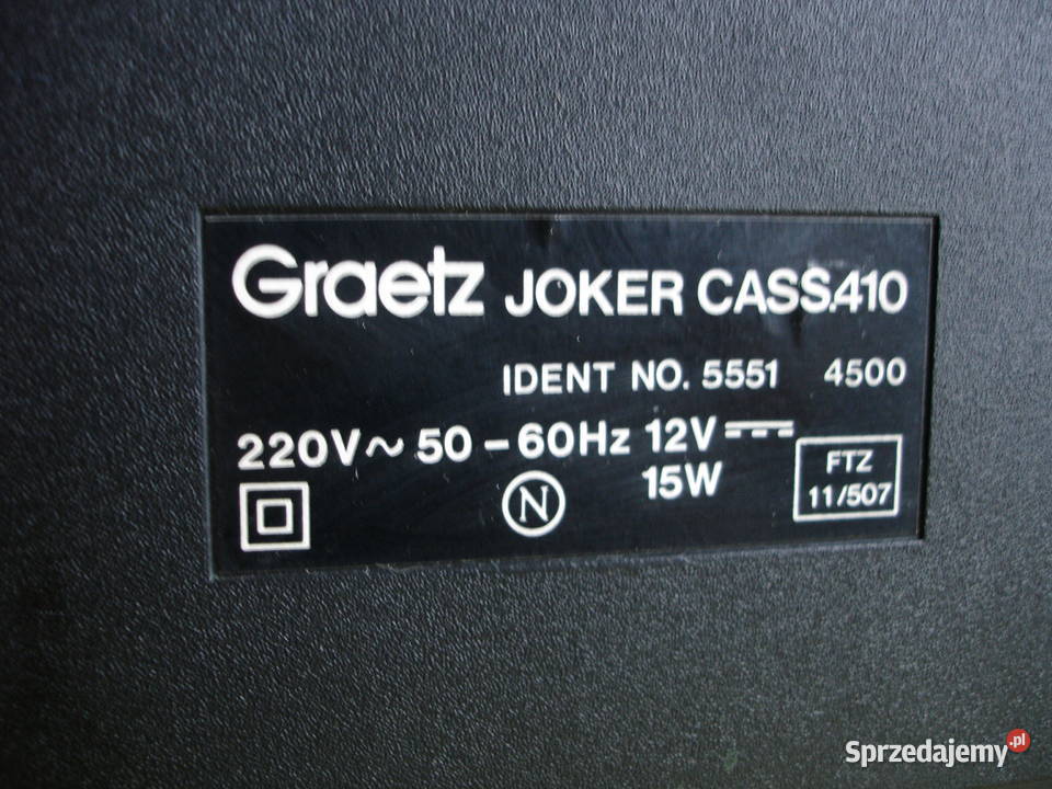Radiomagnetofon ITTGRAETZ JOKER CASETTE 410 lubuskie Zielona Góra