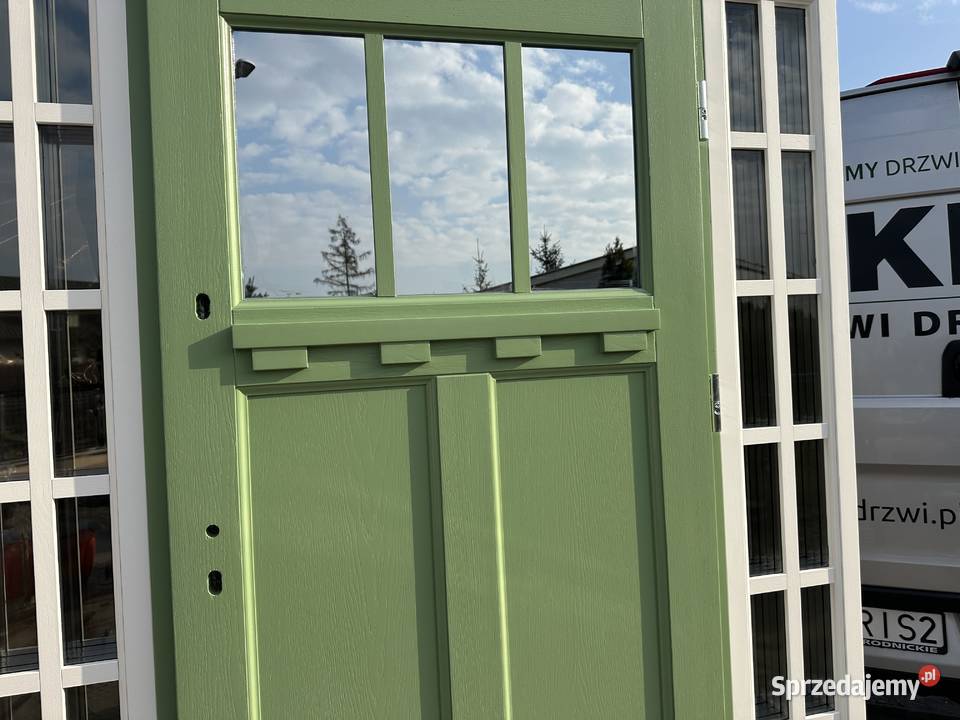 Drzwi zewnętrzne drewniane 160x208 AMERYKAŃSKIE łódzkie sprzedam