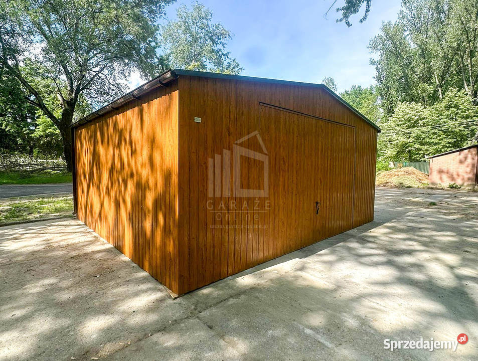 Garaż blaszany 6x6m brama uchylna rynny dach Turek