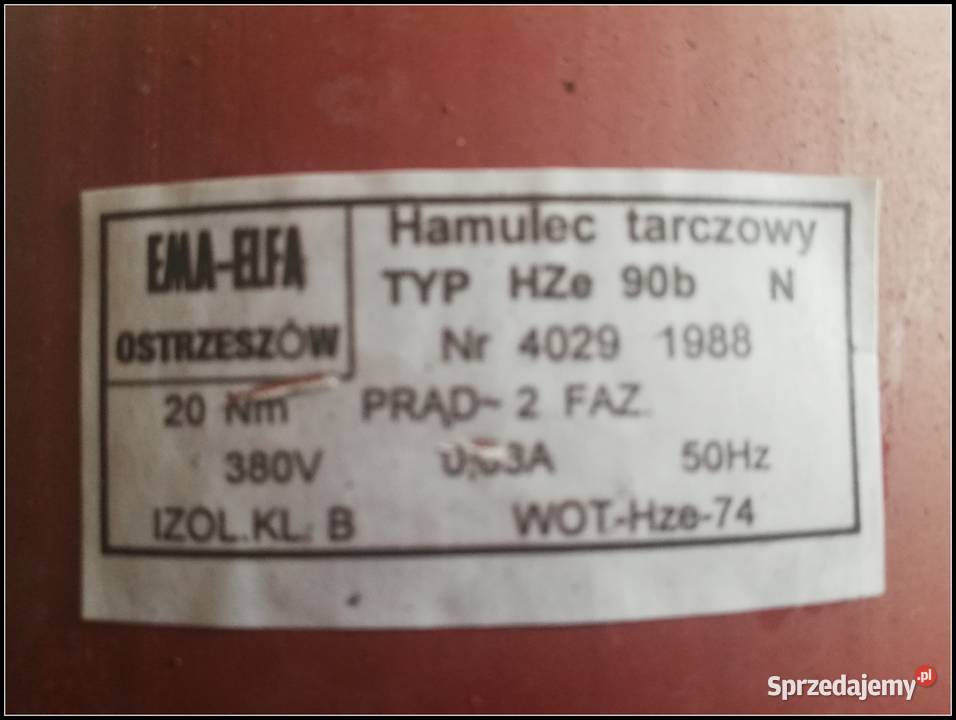 Hamulec tarczowy HZe 90b N EMAELFA Ostrzeszów śląskie Dąbrowa Górnicza