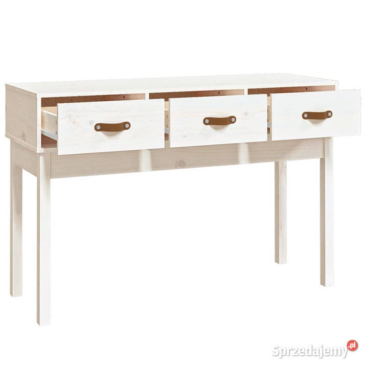 Stolik konsolowy biały 114 x 40 x 75 lite drewno Warszawa