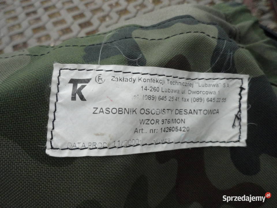 Plecak zasobnik osobisty desantowca mazowieckie Płock