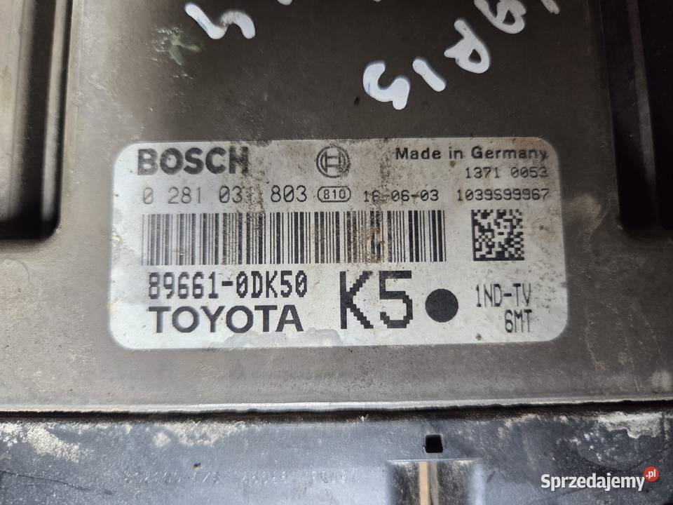 Sterownik silnika Toyota Yaris 14 896610DK50 Łagów