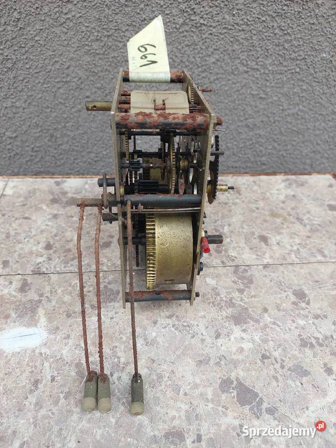 661 Mechanizm starego zegara ściennego Metron Tczew