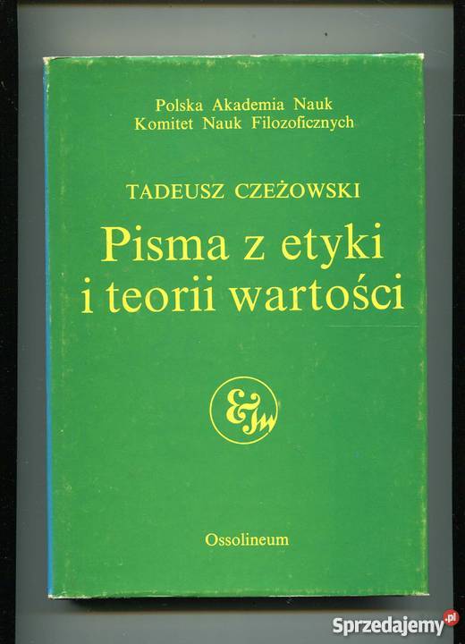 Pisma z etyki i teorii wartości sprzedam
