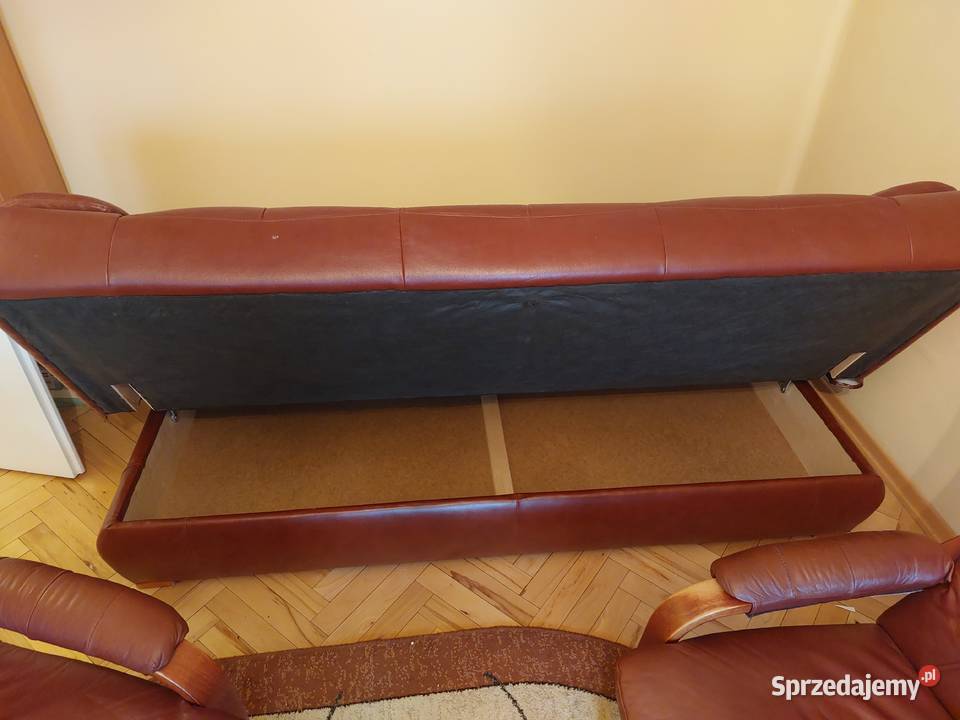 Kanapa skórzana 2 fotele skórzane