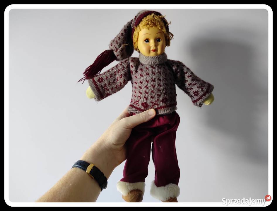 Kolekcjonerska lalka chłopiec drewniane nogi 35 Antyki, Sztuka, Kolekcje Płock