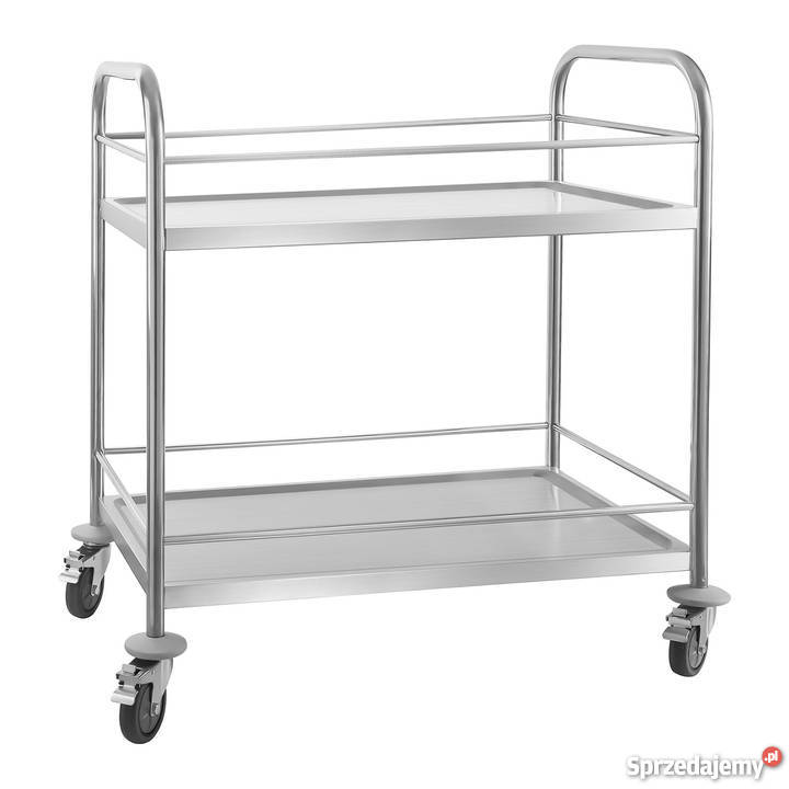 Wózek kelnerski transportowy z relingami 2 półki Poczesna