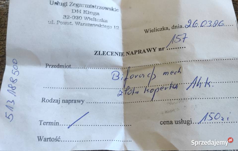 Złoty zegarek Bifora 58514k Kraków