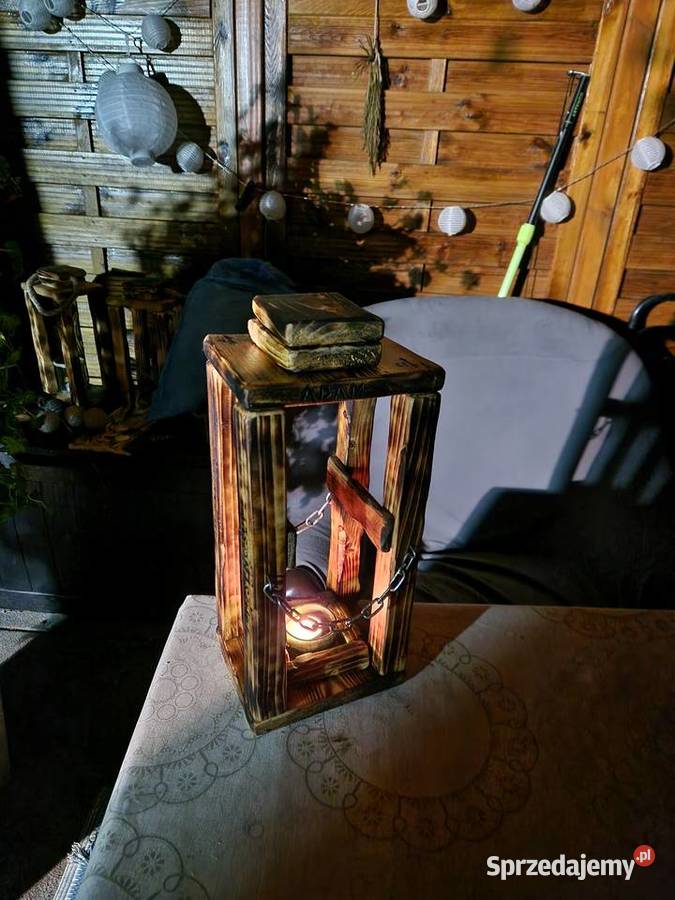 Rustykalny lampion Zazdrośnik sąsiad niby nie Pszów