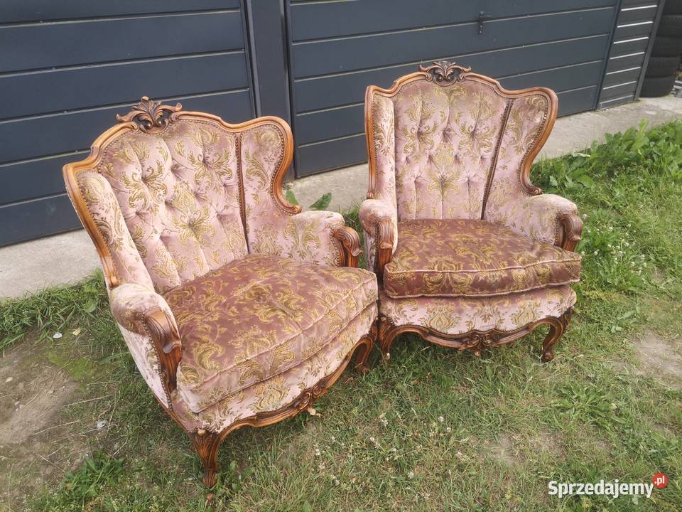 Komplet foteli barokowych rzeźbionych Aleksandrów Łódzki