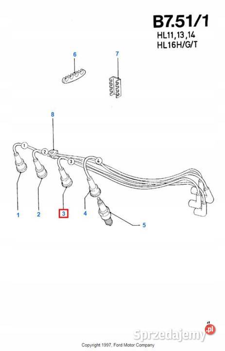 PRZEWÓD ZAPŁONOWY FORD ESCORT ORION FIESTA