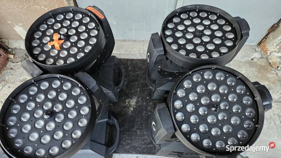 4x PG LED wash 36 X 18W 6in1 Rgbwauv case światło i efekty