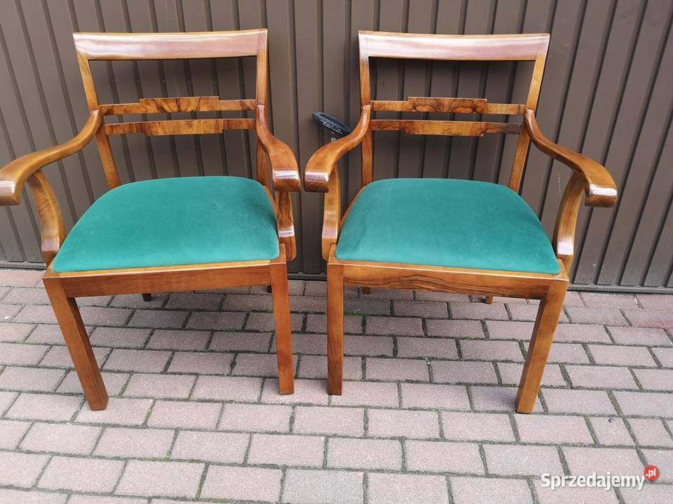 Stary Fotel Krzesło ARTDECO Orzech Gabinetowy Swarzędz