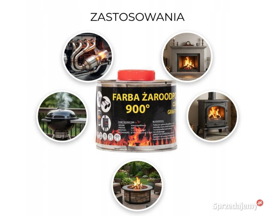FARBA 05l KOMINKOWA LAKIER ŻAROODPORNA DO Skawina