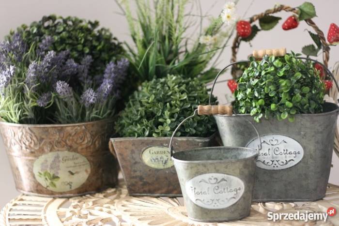 Zestaw cynkowych osłonek Floral Cottage