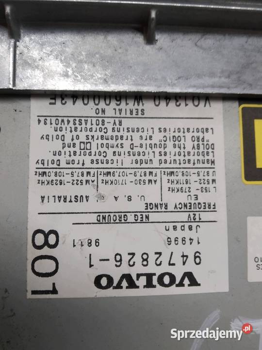 RADIO 9472826 Volvo S80 I 19982006 osobowe