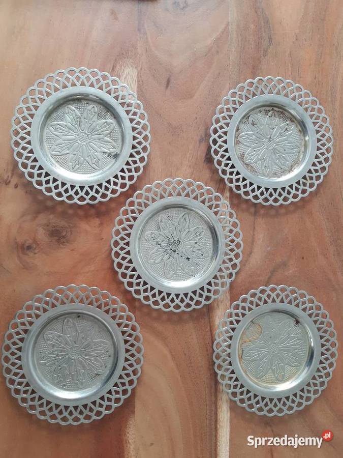 PRL Metalowa podkładka pod szklankę 5 Podkładki mazowieckie