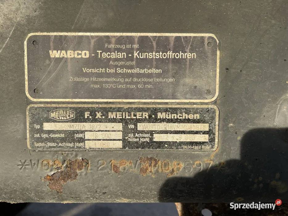 Przyczepa wywrotka tandem 18T MEILLER MZDA 182 3