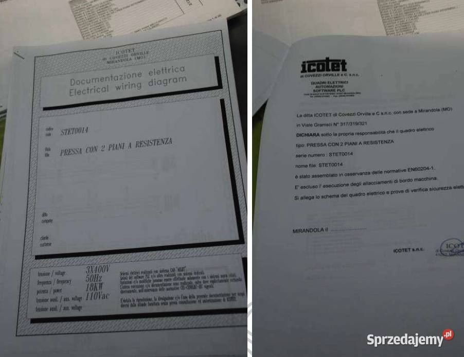 Półkowa prasa hydrauliczna ICOTET CON 2 małopolskie Wadowice