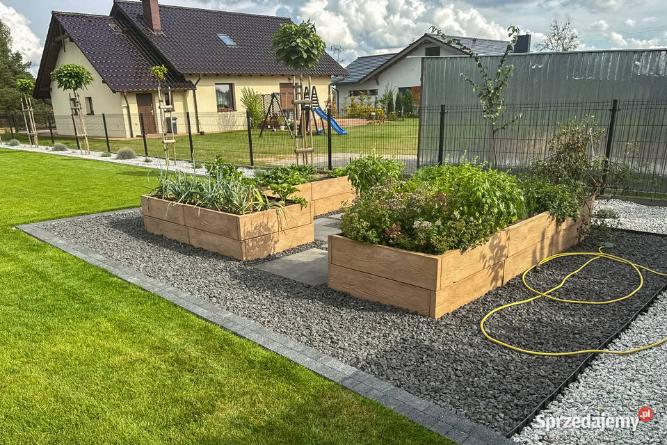 Betonowy warzywnik, Podwyższone grządki betonowe 205 x 205 x 75 L