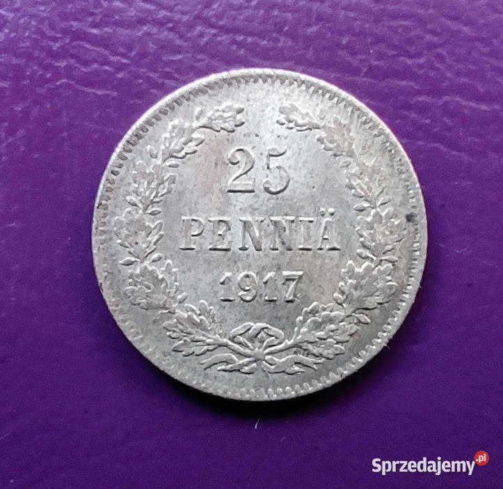 Moneta 25 PENNIA 1917 bez korony CARSKA Numizmatyka Pruszków
