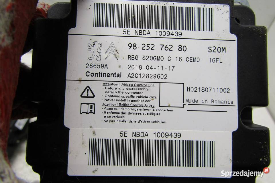 MODUŁ SENSOR PODUSZEK AIRBAG OPEL CROSSLAND X